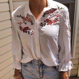 H&M | Botton Down Embellished Top